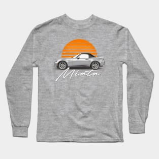 Mazda Miata \/ Retro Style Sunset Design Long Sleeve T-Shirt